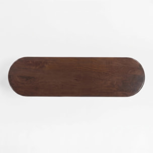 Console en bois de manguier marron foncé et métal brossé 135 cm - Selma