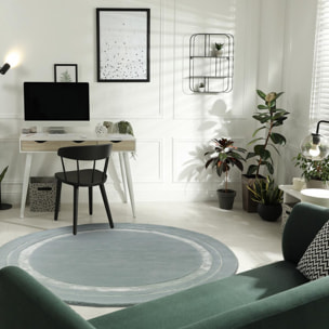 Tapis rond fait main en laine motif simple CHICDOUJ