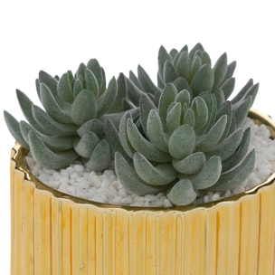 Plante artificielle en pot "Le collectionneur" en céramique H14cm doré