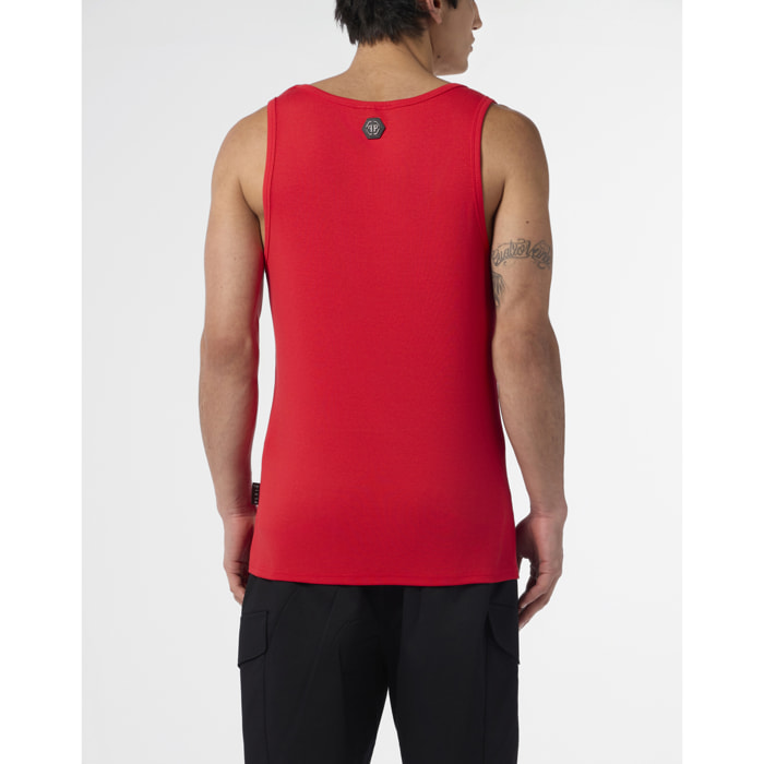 PHILIPP PLEIN Cotton Tank Top Skull & Bones