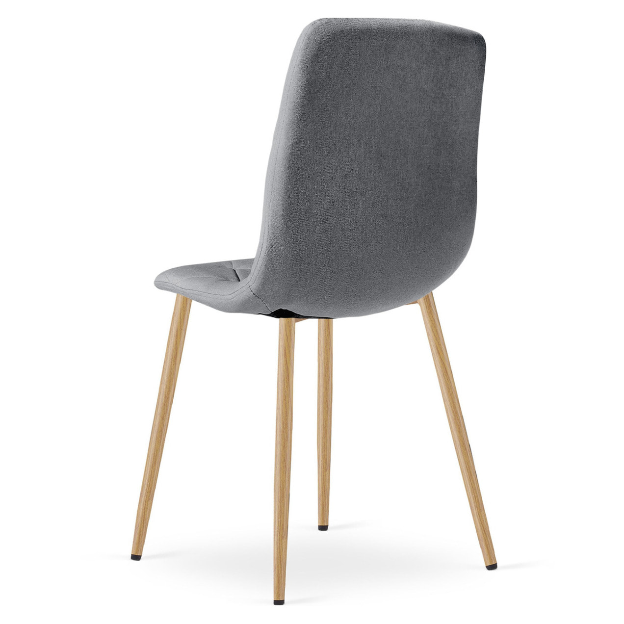 Set di 2 sedie Libra in tessuto grigio scuro e gambe effetto legno