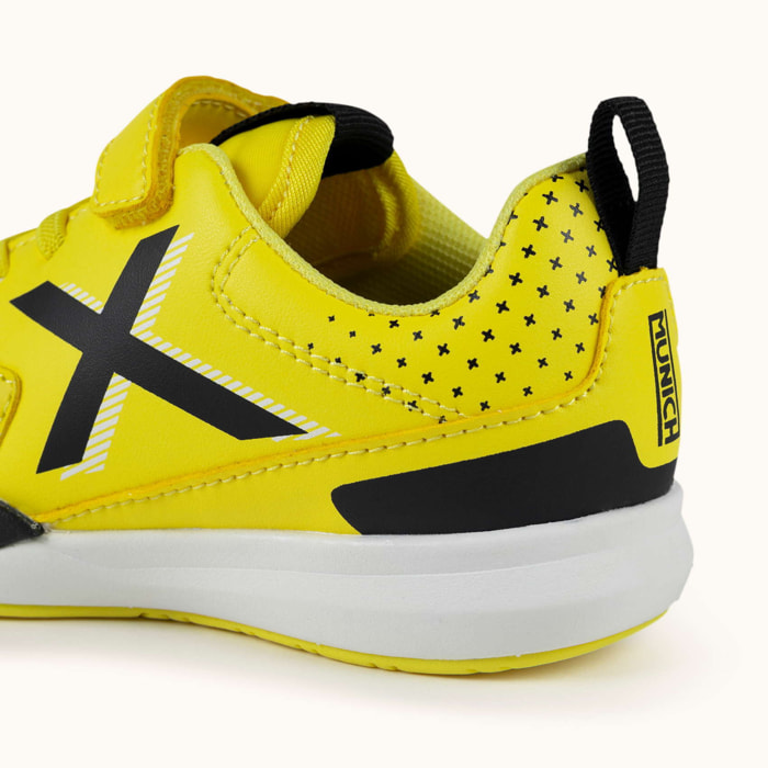 Zapatilla Deportiva Infantil Amarilla con Cordones Elásticos y Velcro MUNICH RONDITO KID ELASTIC LACES 19