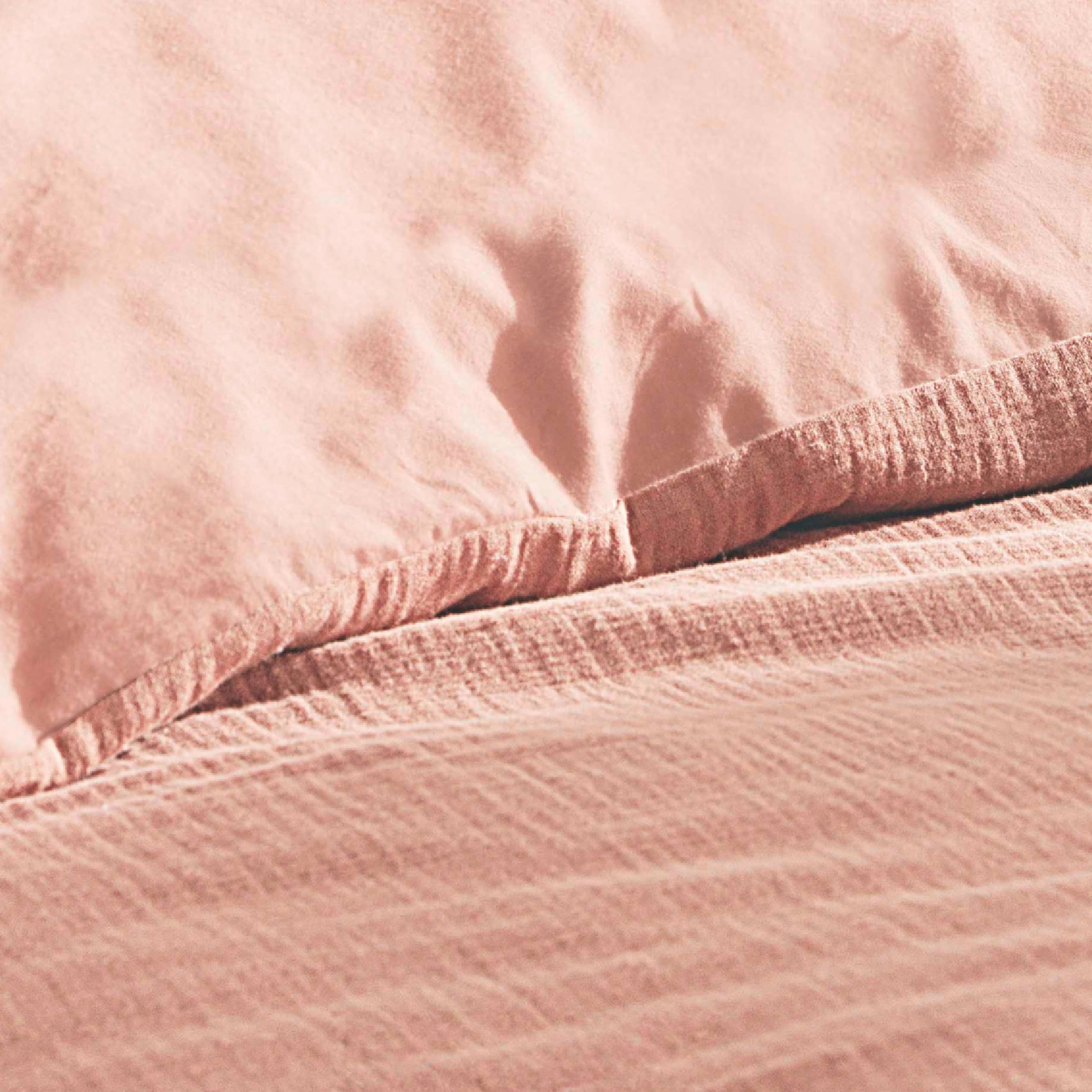 Parure de lit en gaze de coton ANGELIA - Rose