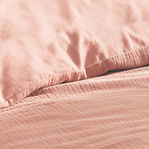 Parure de lit en gaze de coton ANGELIA - Rose