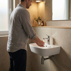 Lavabo suspendu 43 x 30 x 13 cm – sans trop-plein – blanc – SAT Brevis (SATBRE4330R)