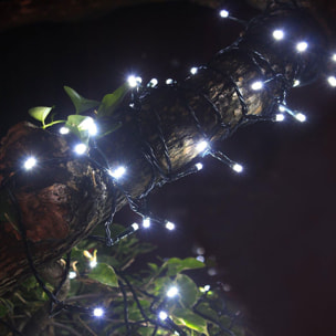 Guirnalda de luz led solar con 400 bombillas - cable de 4 metros, led blanco frío y panel solar policristalino