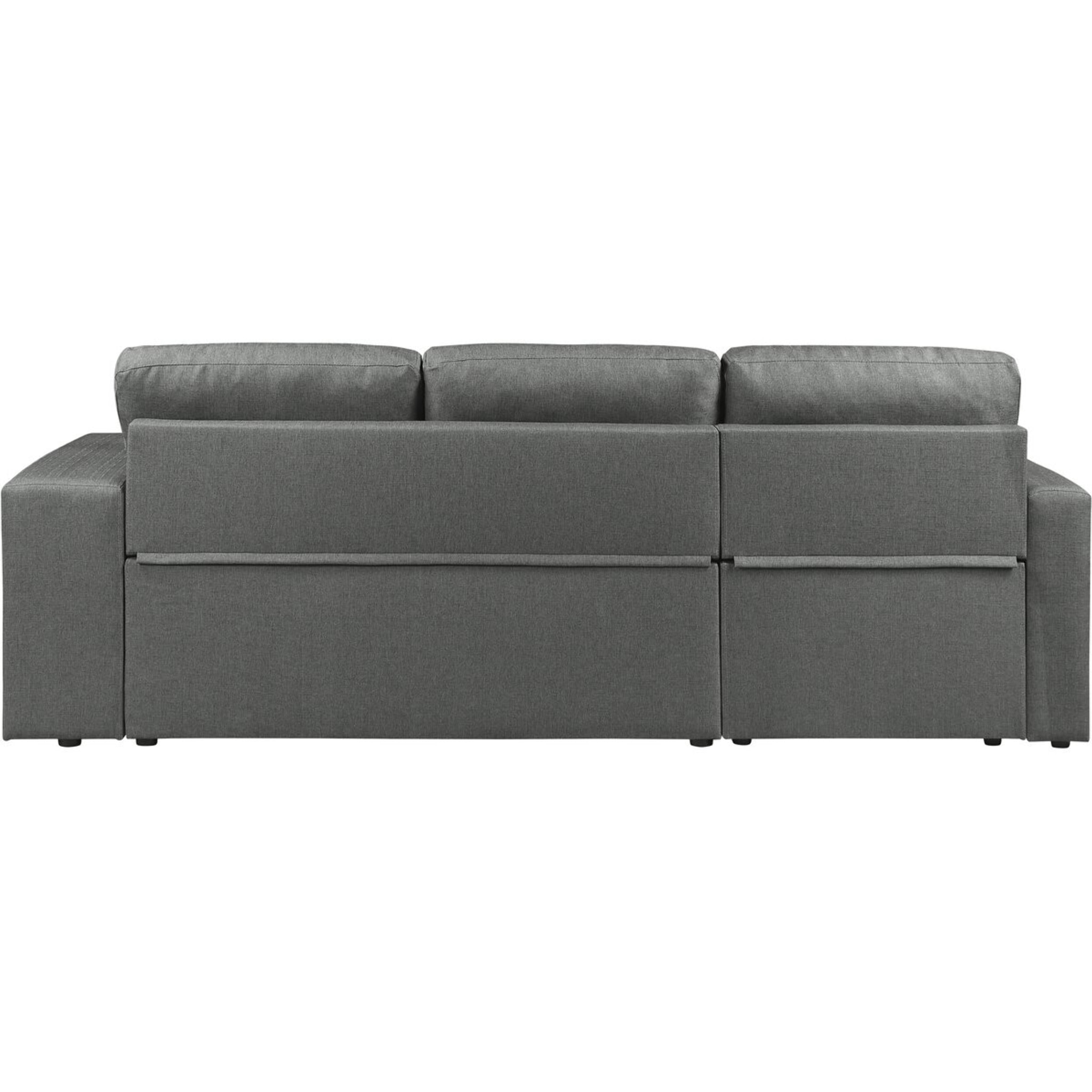 Canapé d'angle convertible/réversible tissu style bubble "Axel" - 3 places - Gris