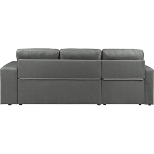 Canapé d'angle convertible/réversible tissu style bubble "Axel" - 3 places - Gris