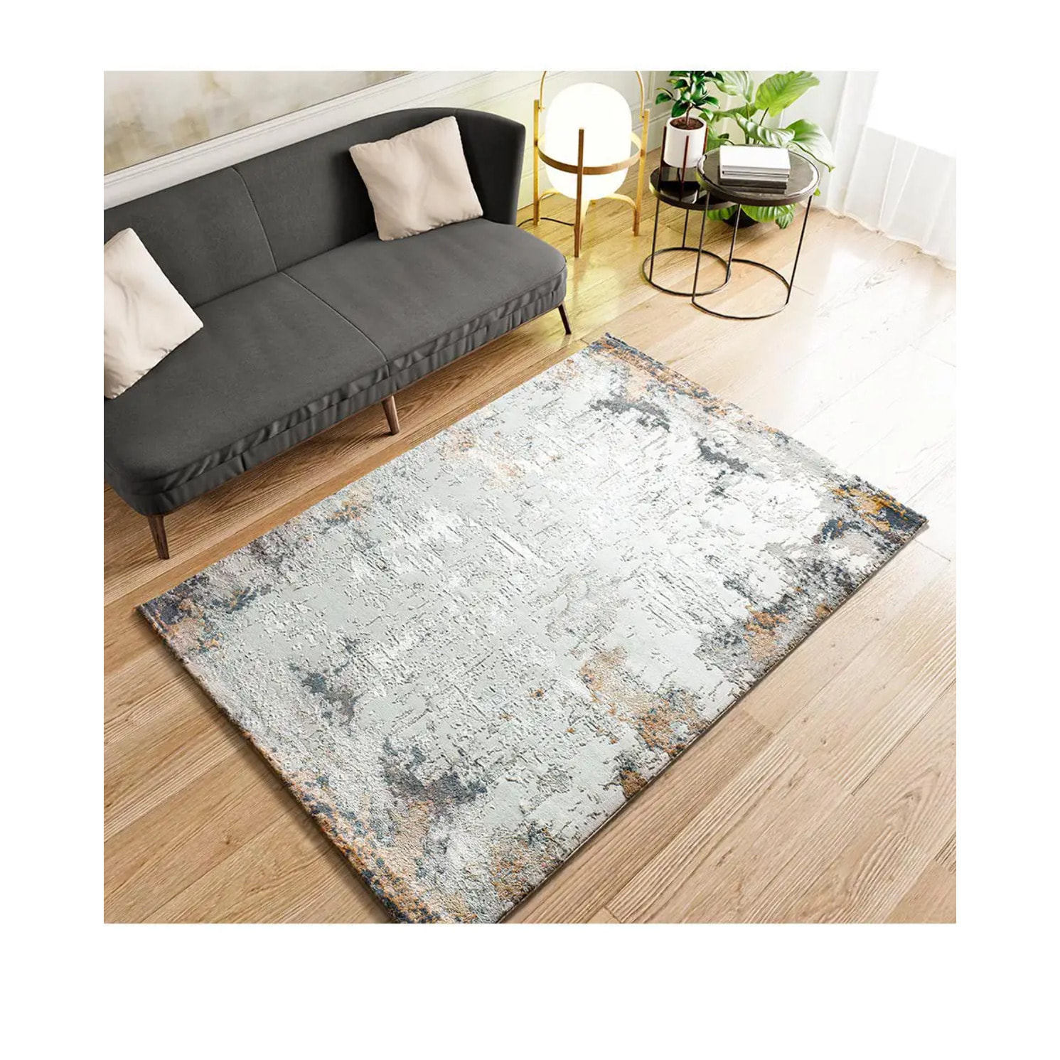 KEOPS Alfombra abstracta con relieve multicolor, varias medidas disponibles.