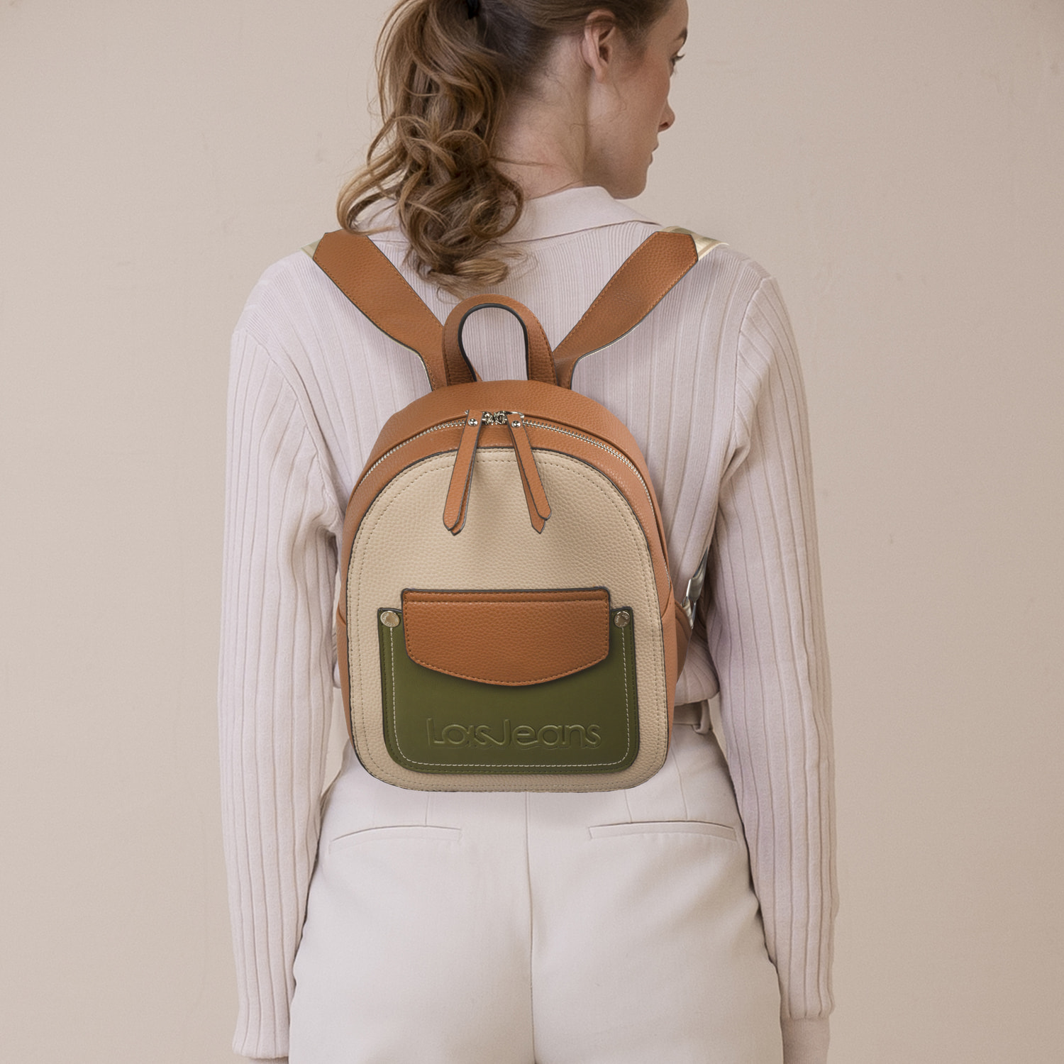 Bolso Mochila Mujer Lois Cleveland Beige