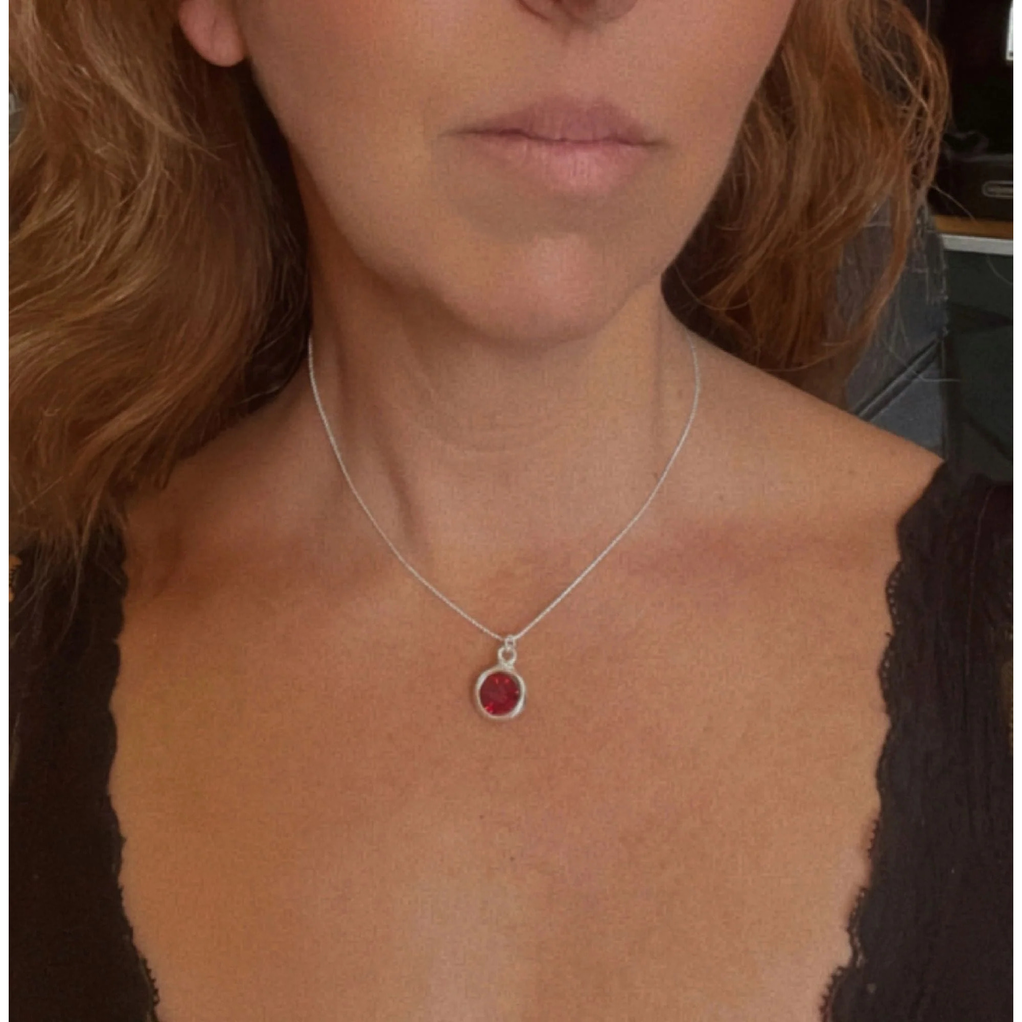 Collar colgante cristal Sw rojo