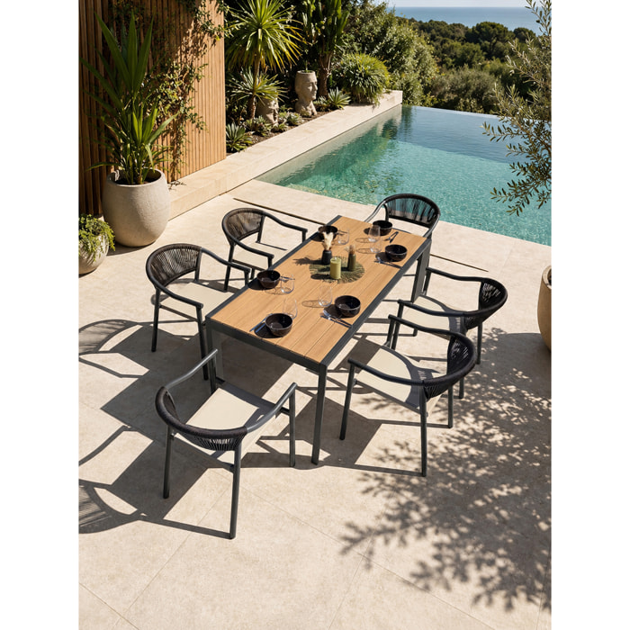 TONGA - Ensemble repas de jardin 6 places en alu
