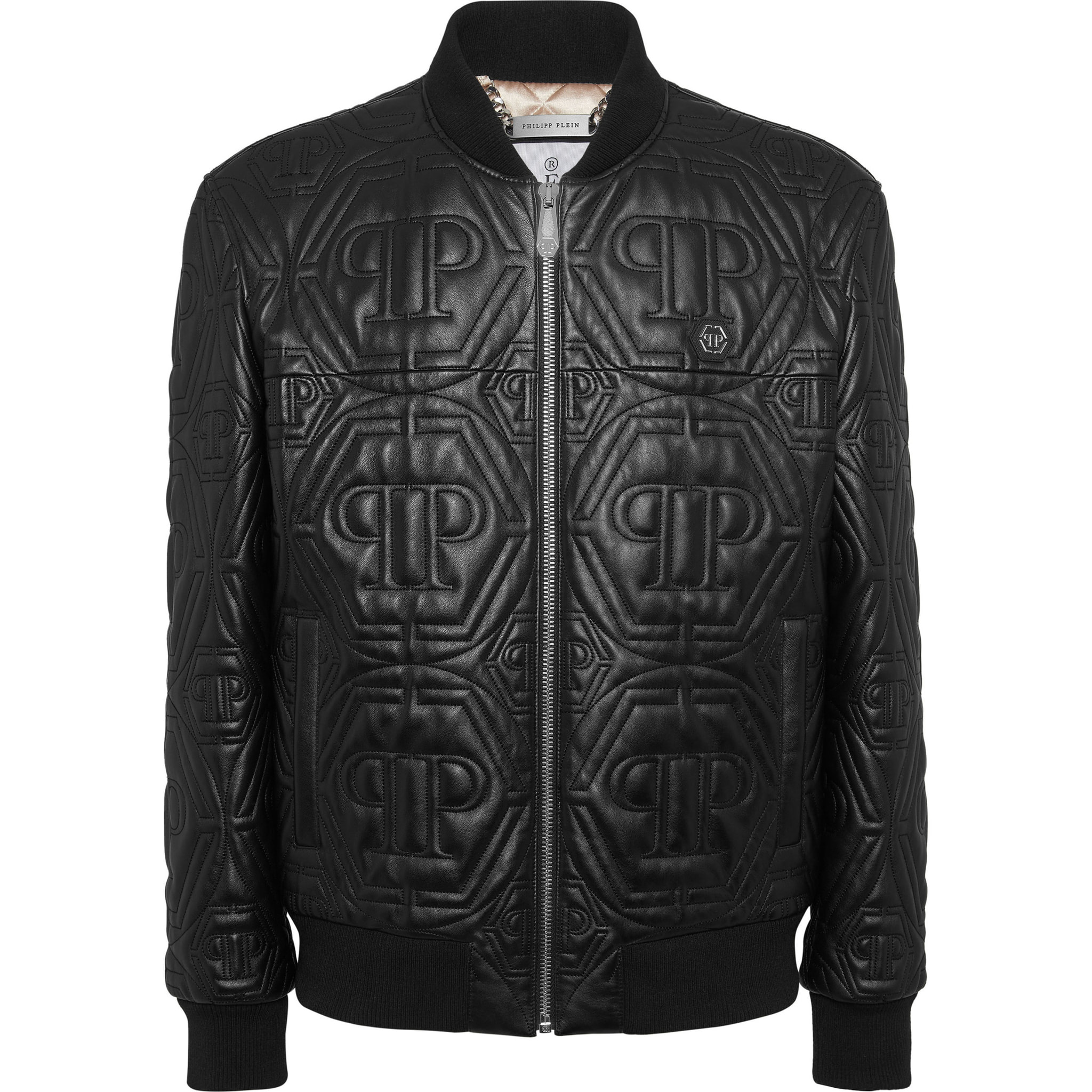 PHILIPP PLEIN Leather Bomber MONOGRAM