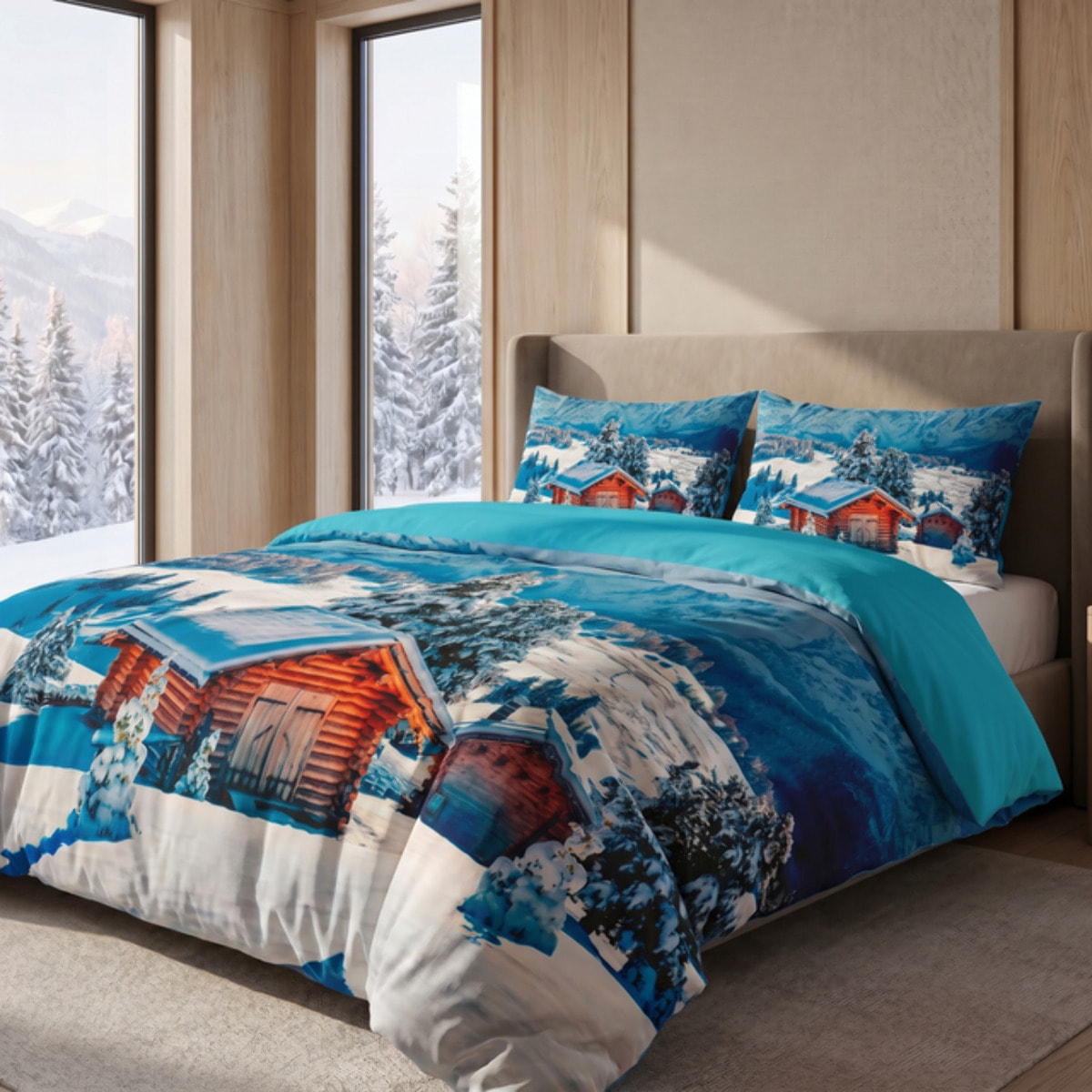 Parure Copripiumino in 100% Cotone con Federe Coordinate, Morbida e Traspirante, Certificata OEKO-TEX, Fantasie Moderne per Camera da Letto