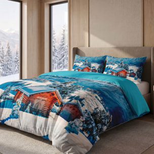 Parure Copripiumino in 100% Cotone con Federe Coordinate, Morbida e Traspirante, Certificata OEKO-TEX, Fantasie Moderne per Camera da Letto