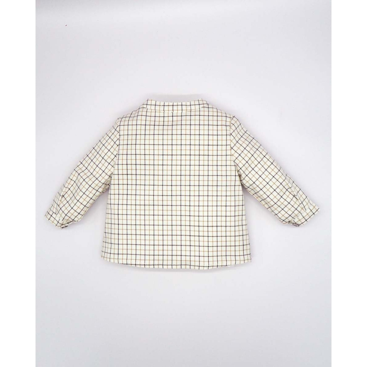 CAMISA CUELLO MAO CUADRO VENTANA BEIGE