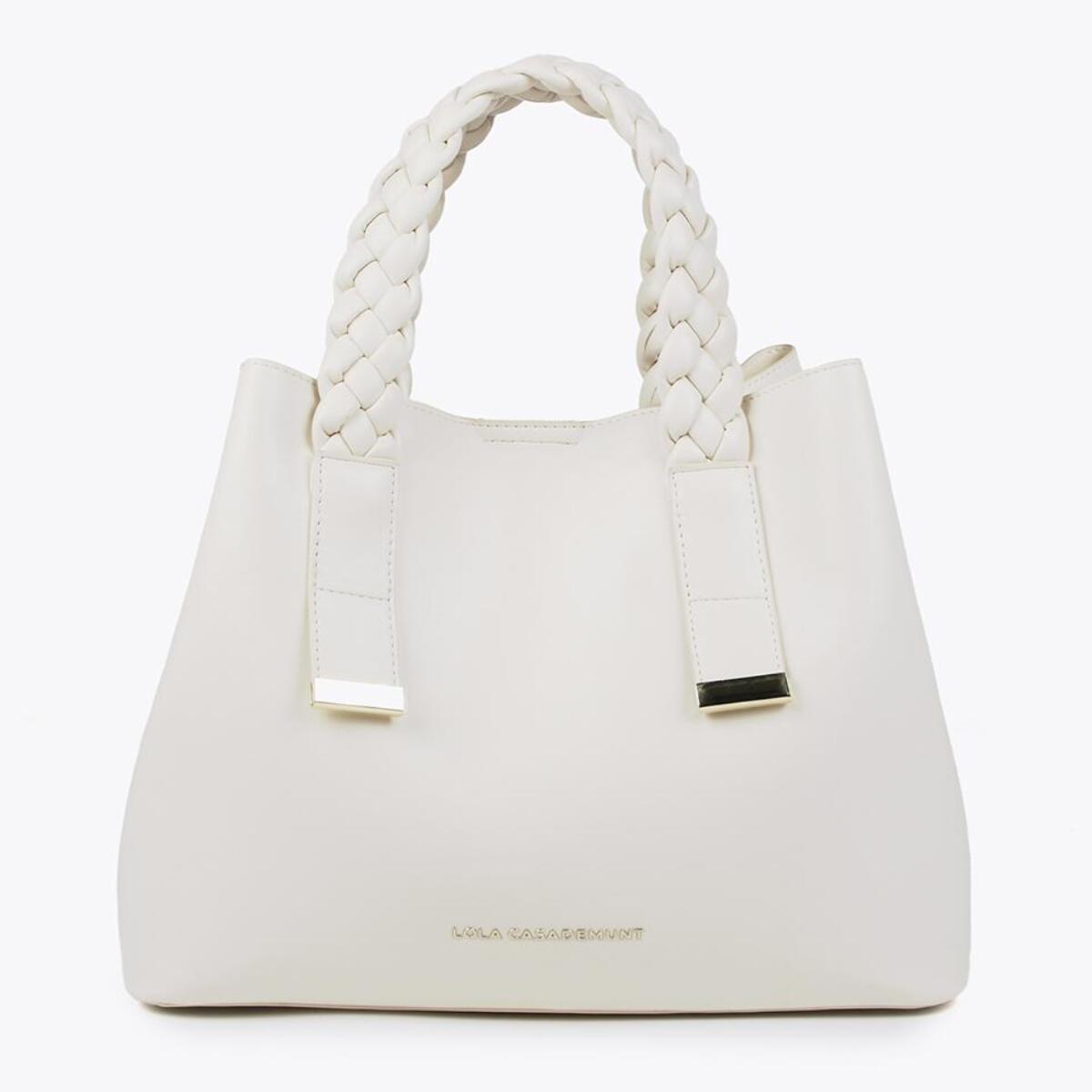 Borsa media manici intrecciati