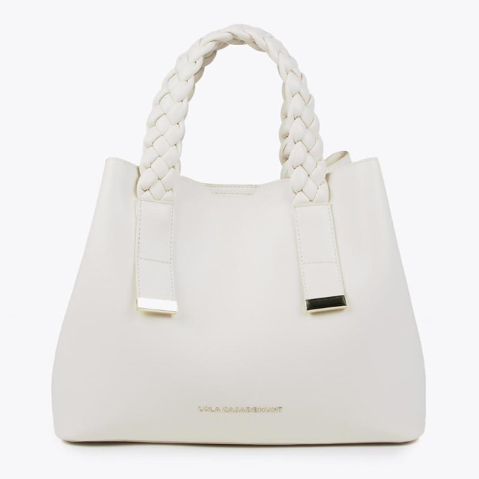 Borsa media manici intrecciati