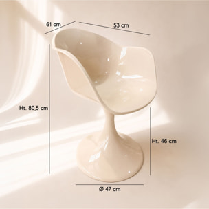 Lot de 2 fauteuils de table en résine acrylique vison GLAM