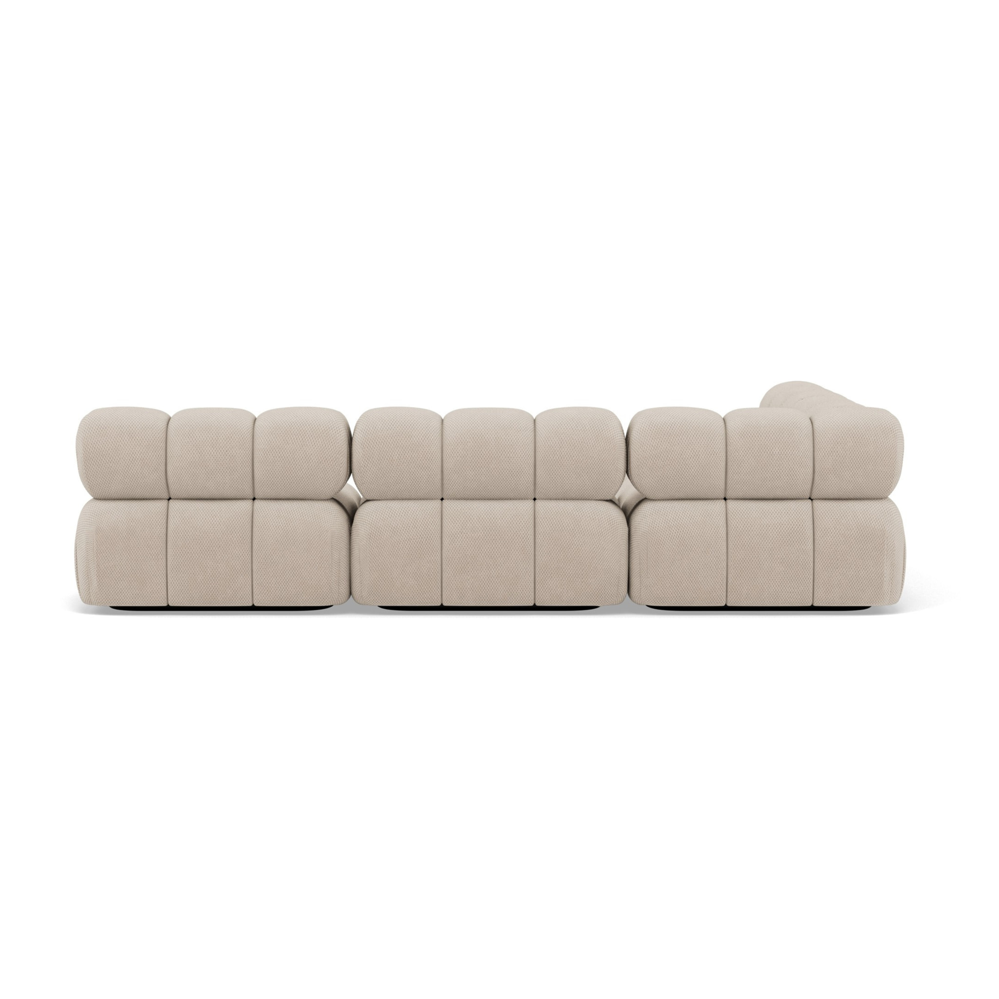 Ruby - canapé modulable d'angle gauche 5 places en velours texturé - Beige