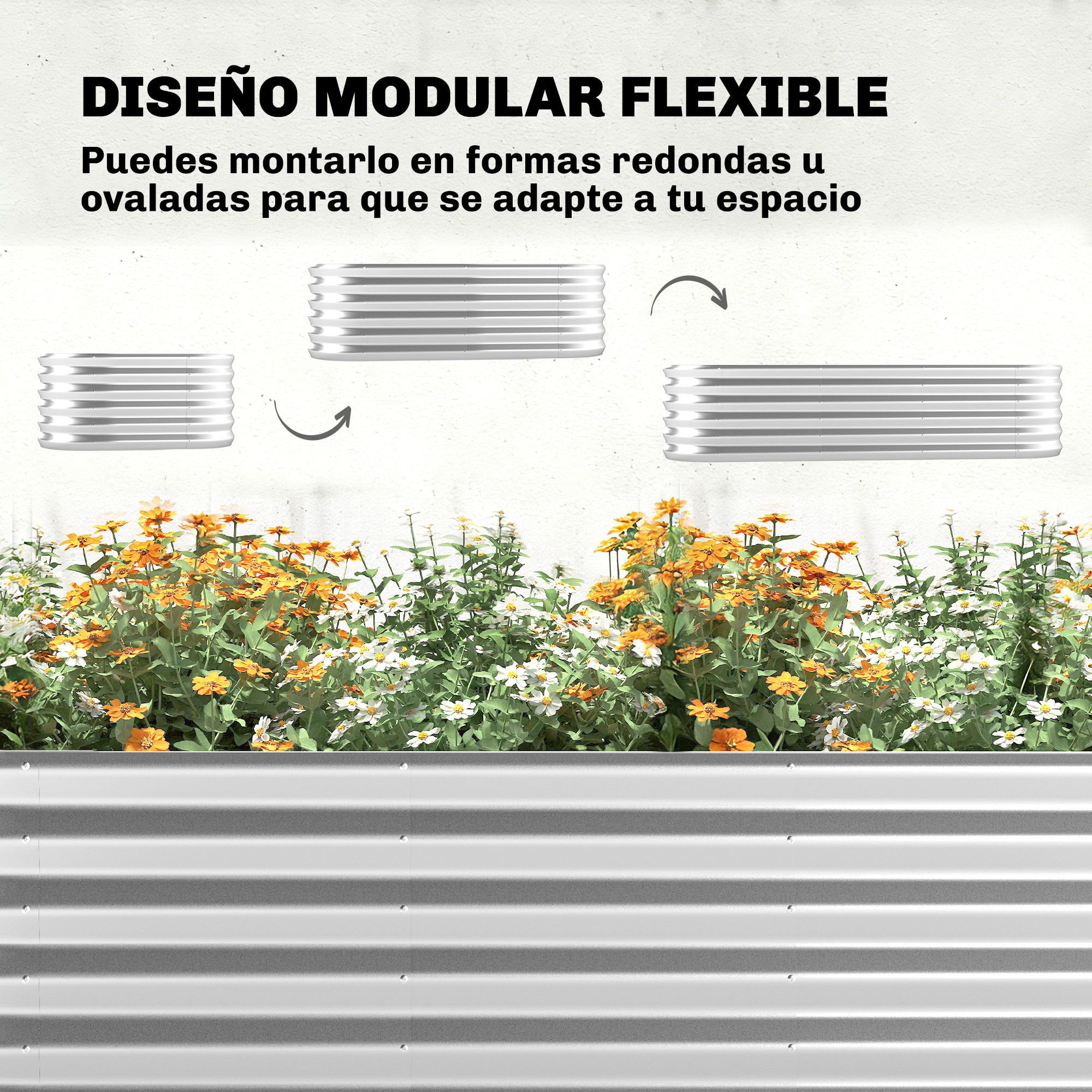 Jardinera Exterior Grande con Cubierta de Invernadero y Malla, Huerto Urbano de Acero Galvanizado con Fondo Abierto, Resistente a la Intemperie, para Patio, Terraza, 200x60x103 cm, Plateado