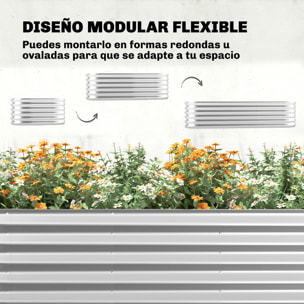 Jardinera Exterior Grande con Cubierta de Invernadero y Malla, Huerto Urbano de Acero Galvanizado con Fondo Abierto, Resistente a la Intemperie, para Patio, Terraza, 200x60x103 cm, Plateado
