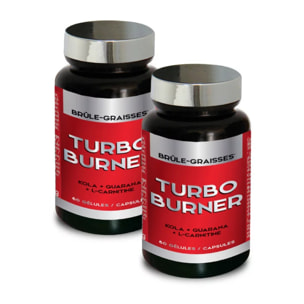 NUTRI EXPERT - Turbo Burner - Brûle-graisses spécial Homme - Favorise l'amincissement - Association de Plantes, Minéraux et Vitamines - Kola + Guarana + L-Carnitine - 100% Actifs Naturels - Lot de 2