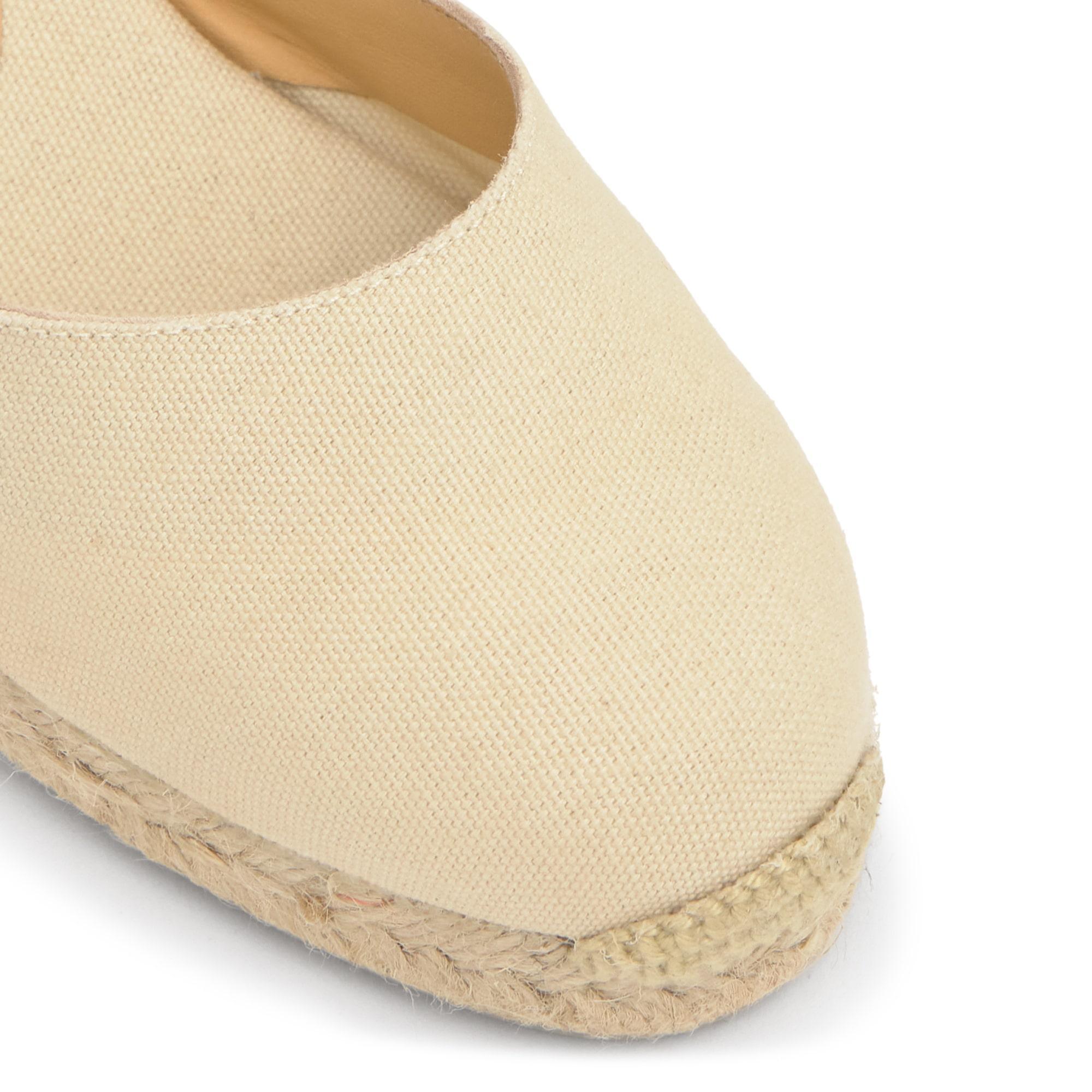 Alpargata de cuña 3 cm en lona de algodón con pulsera y hebilla