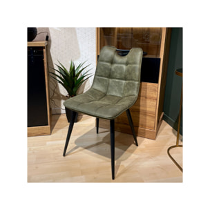 Chaise microfibre effet simili, poignée et pieds noirs - SPOOKY 2