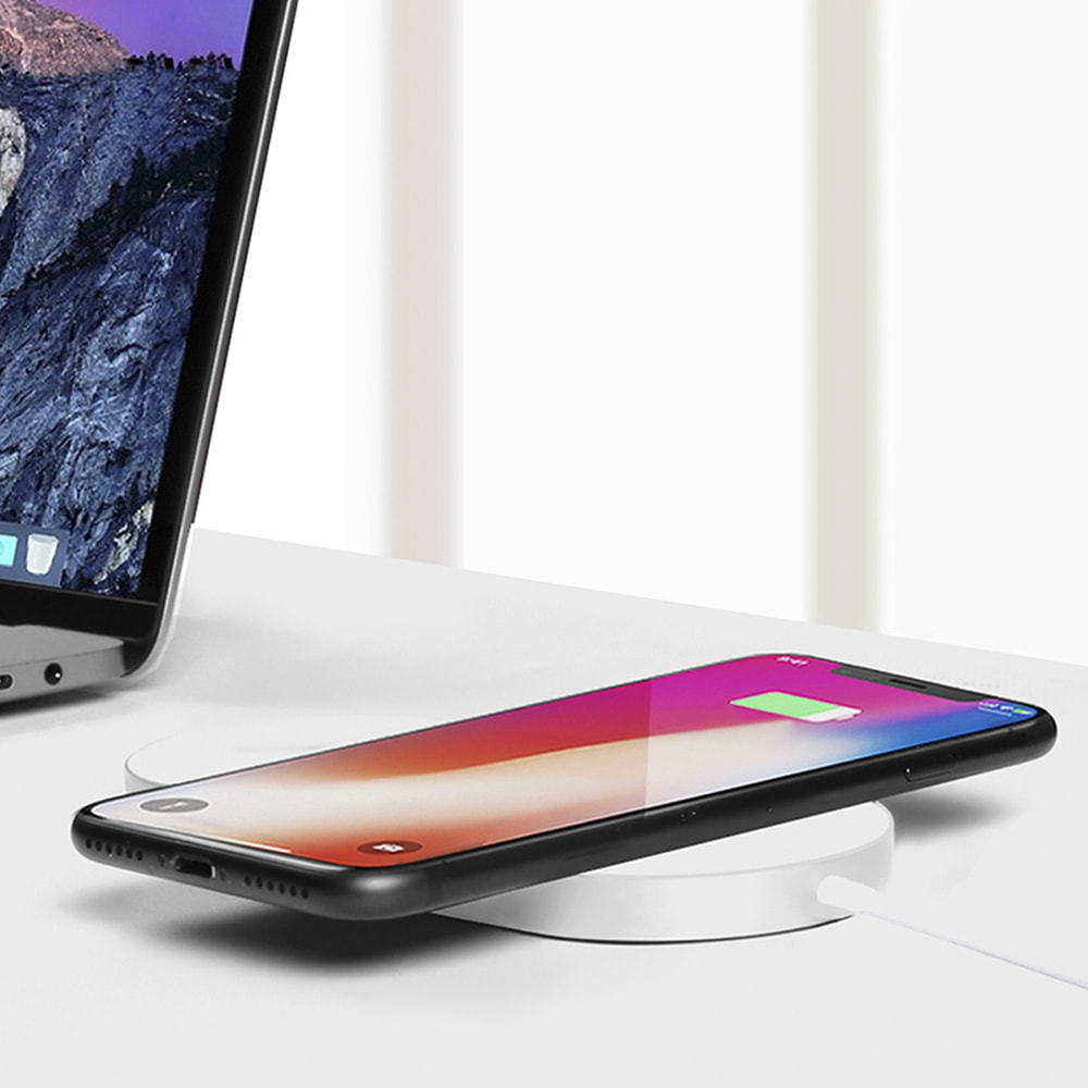 Caricabatterie wireless Qi compatibile con la ricarica rapida Fast Charge per iPhone, Samsung, Smartphone e iWatch