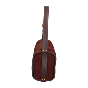 Borsa a spalla da donna Made in Italy - Valoria Chic - Pelle scamosciata - 35.0 x 14.0 x 10.0 cm