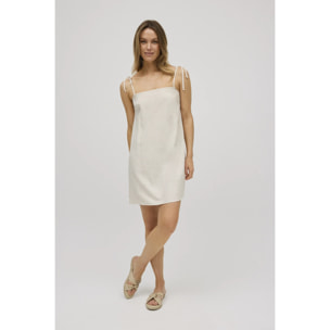 Abito corto dritto in lino