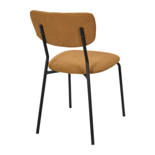 Lot de 4 Chaises - HOME DECO FACTORY - Jules - Côtelees - Jaunes