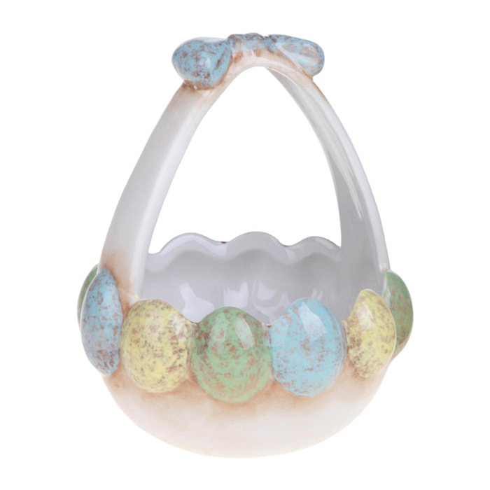 Cestino con uova colorate - Colore Multicolore - 10,5xH12,8x10,3cm - Bianchi Dino