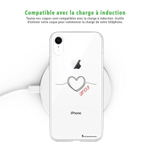 Coque iPhone Xr silicone transparente Coeur Noir Amour ultra resistant Protection housse Motif Ecriture Tendance La Coque Francaise