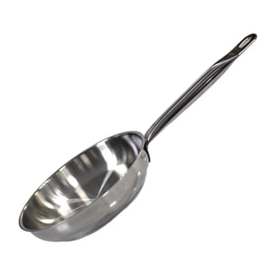 Poêle à frire 28 cm en inox 18/10 sans revêtement de 2,6 litres Elo Profi Therm