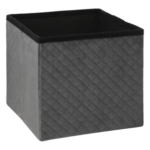 Pouf pliable 31x31cm "Mix N' Modul" velours gris