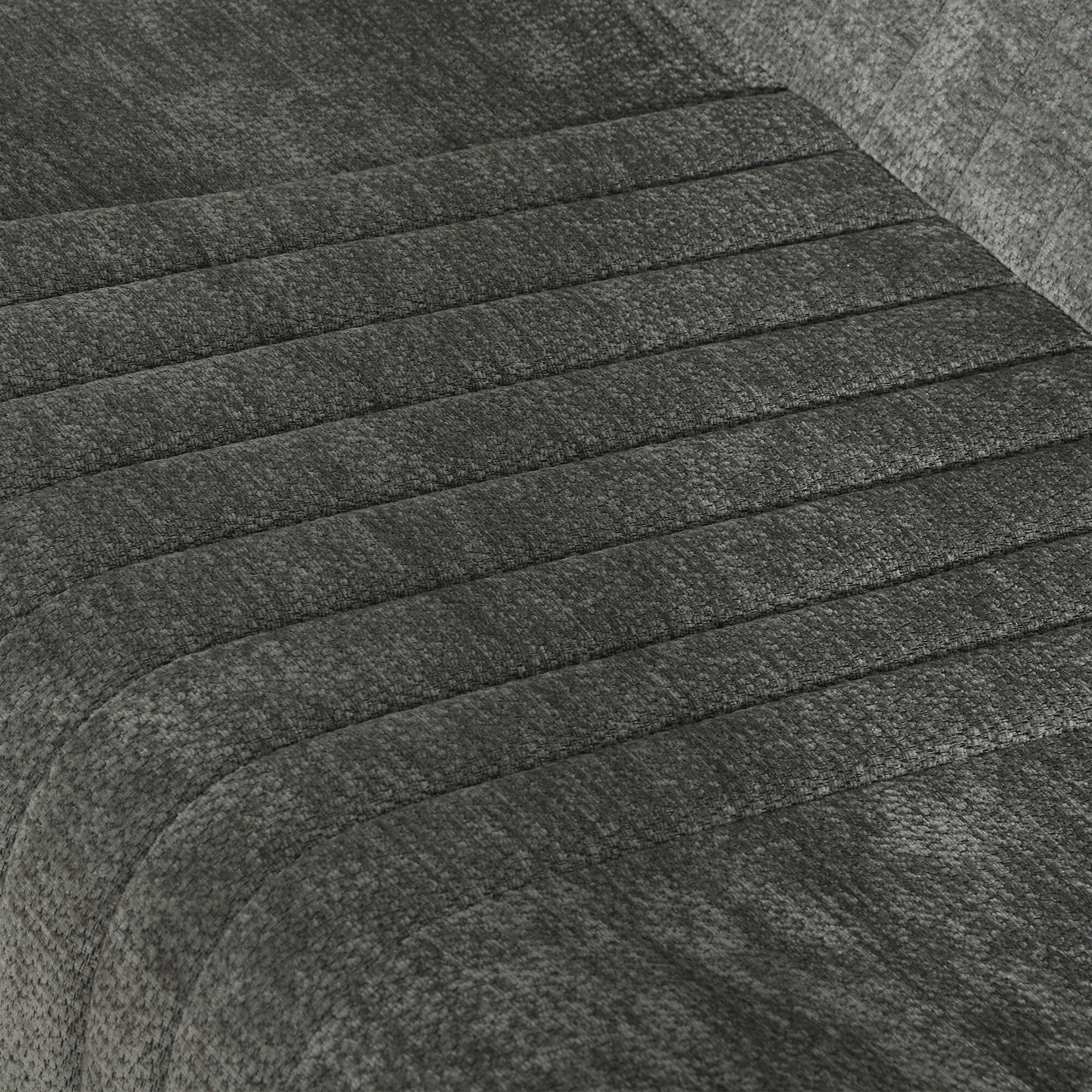 Fauteuil modulable design contemporain effet surpiqûres verticales tissu gris