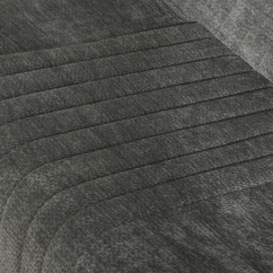 Fauteuil modulable design contemporain effet surpiqûres verticales tissu gris