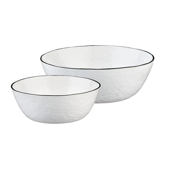 Saladier PURE Ø24cm et Ø30cm - 2 pièces - Blanc Neige