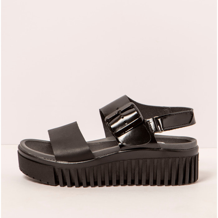 Sandalia de cuña 1578 MULTI BLACK/BRIGHTON color Black