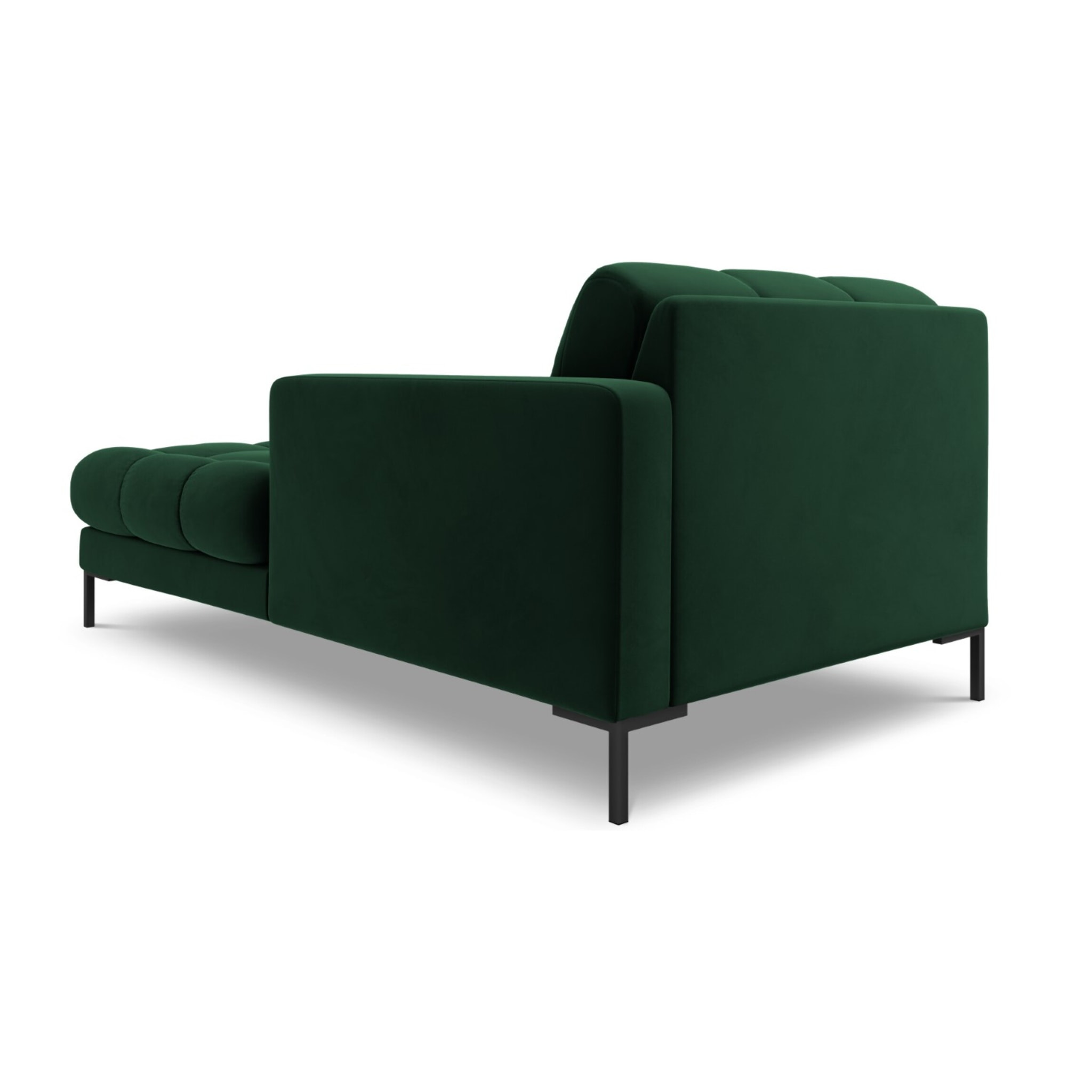 Méridienne droite "Bali" en velours vert bouteille