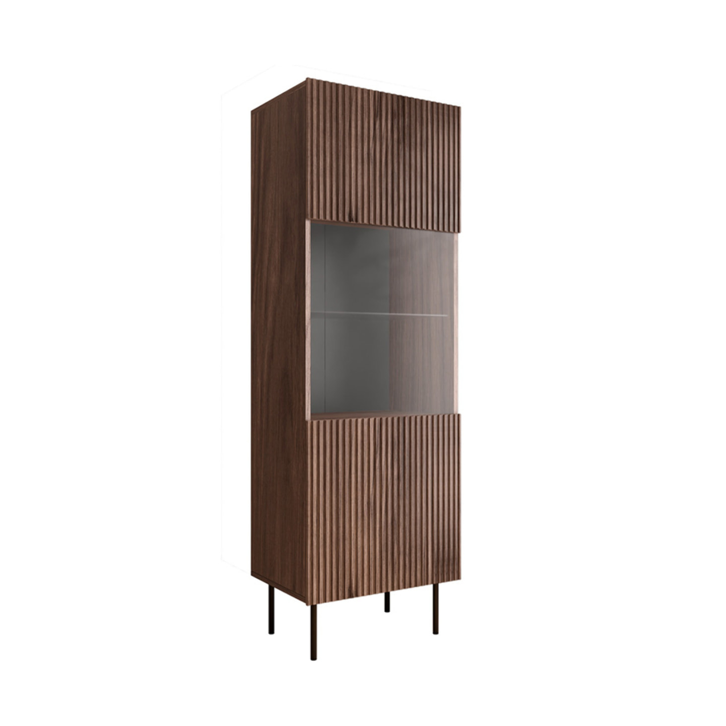 Franco - vitrine - effet bois - 1 porte - 183 cm - Bois