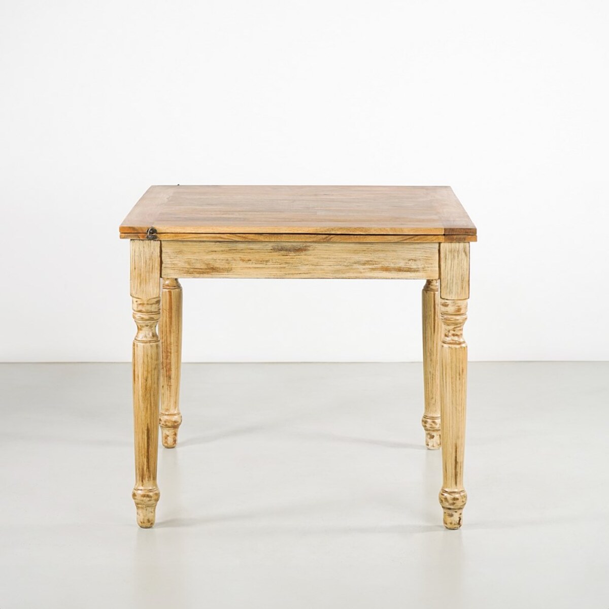 Tavolo allungabile mango beige decapato 90-180x90x77 - Salento