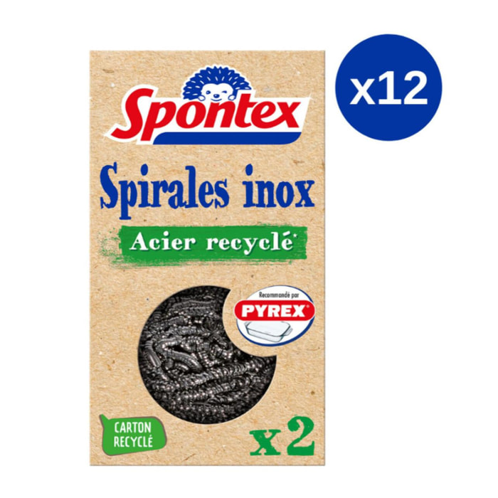 Pack de 12 - Spontex - 2 Spirales acier recyclé