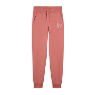 Pantaloni Sportivi con Polsini in Costina e Strass