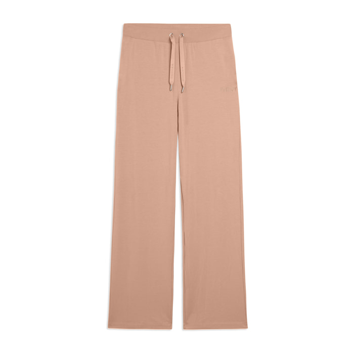 Pantaloni Sportivi con gamba Wide Leg e strass