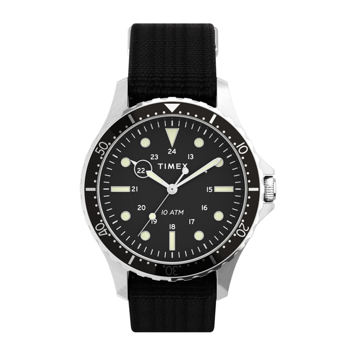 Timex Orologio Analogico Al Quarzo Navi 41Mm Fabric Slip-Thru Strap Watch