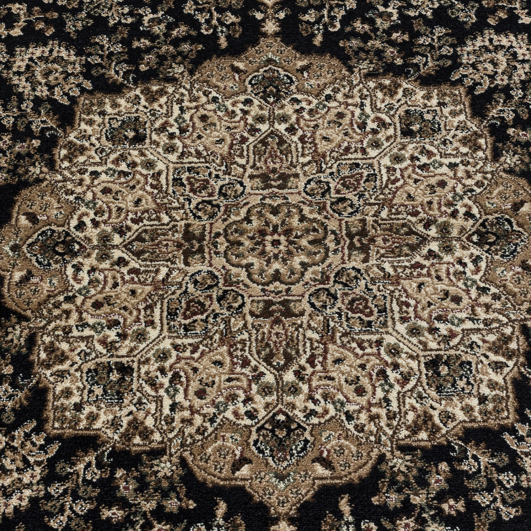 TANGER - Tapis classique à motif vintage Noir