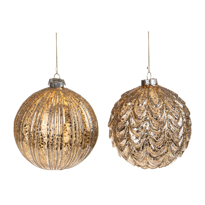 Sfera con decoro riga/onda - Pezzi 18 - ORO - Bianchi Dino SpA